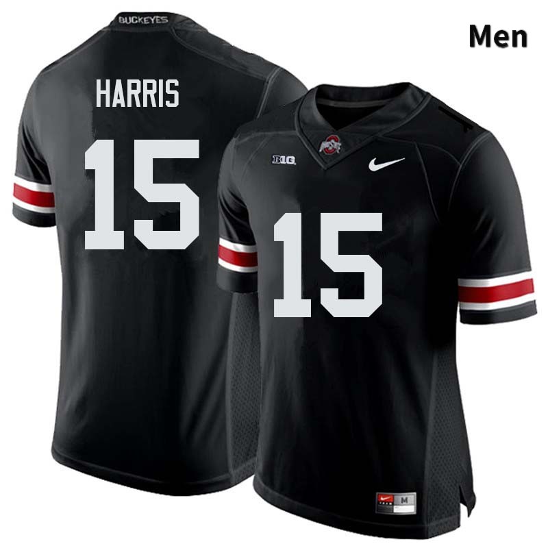 Men's Ohio State Buckeyes #15 Jaylen Harris Black Authentic College Stitched Football Jersey 23TB048VU